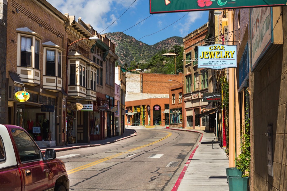 Main Street curving through Bisbee, Arizona